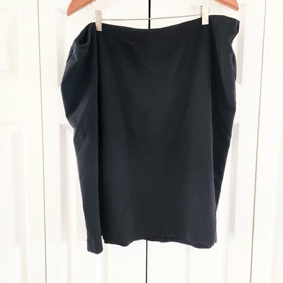 CJ Banks Plus Size 2X Black Knit Stretchy A Line Skirt - Picture 1 of 3
